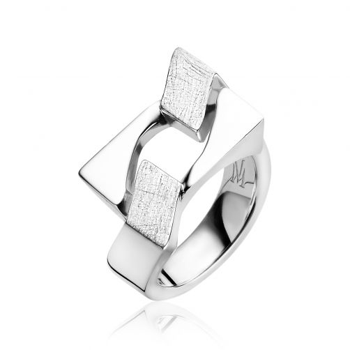 Mart Visser by ZINZI zilveren gourmet ring breed 14mm MVR11