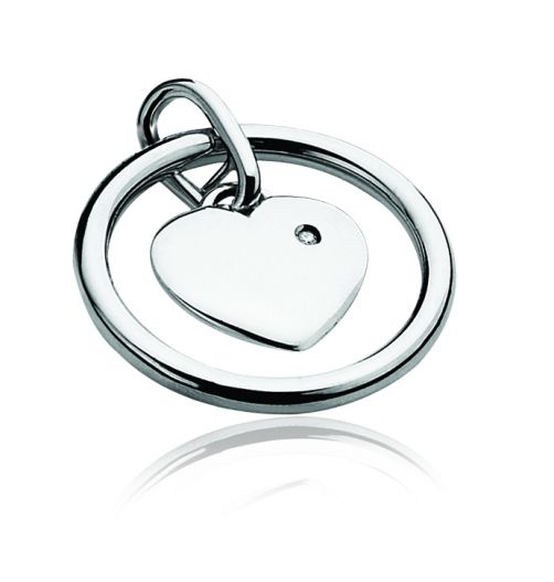 ZINZI DIAMONDS zilveren hanger diamant hart wit ZDH54