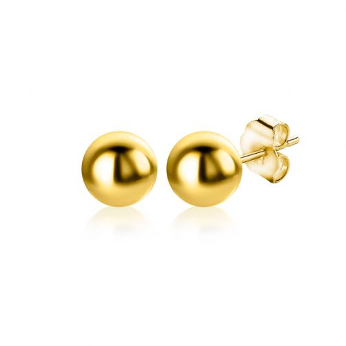5mm ZINZI 14K Gold Bead Stud Earrings ZGO395