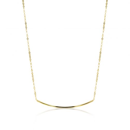 ZINZI Gold 14 karaat gouden collier glad boogje 45cm ZGC183