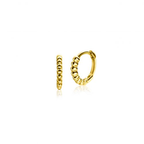 10mm ZINZI 14K Gold Hoop Earrings Beads 10 x 1,7mm ZGO399CR