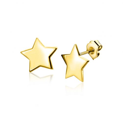 5,5mm ZINZI 14K Gold Star Stud Earrings ZGO315