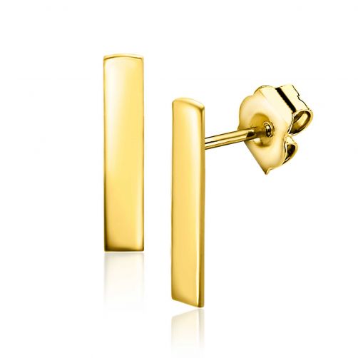 10mm ZINZI Gold 14 krt gouden staaf oorstekers 10mm ZGO317