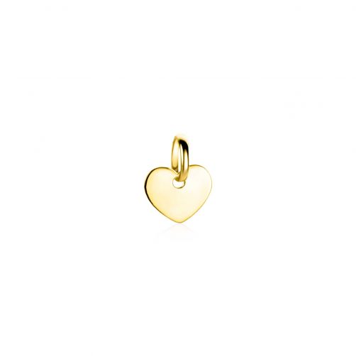 8mm ZINZI 14K Gold Pendant Trendy Shiny Heart ZGH396-8 (excl. necklace)