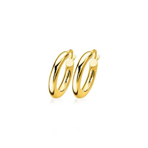 ZINZI 14K Gold Hoop Earrings Round Tube 18 x 3mm ZGO131