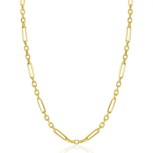 ZINZI 14K Gold Chain Necklace Paperclip and Rolo Chains 4mm width 45cm ZGC473