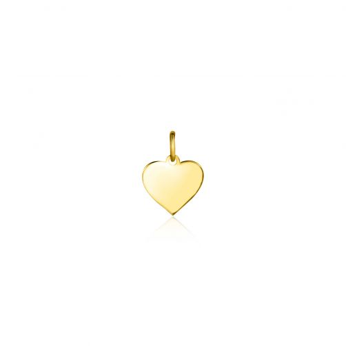 8mm ZINZI 14K Gold Pendant Shiny Heart ZGH363-8 (excl. necklace)