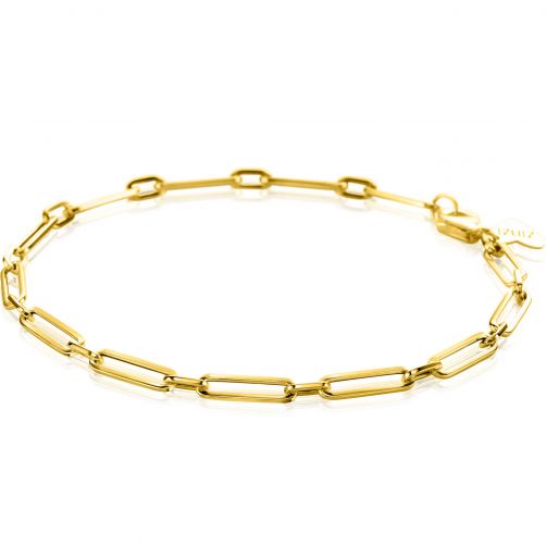ZINZI 14K Gold Bracelet Paperclip Chains 3mm width 19cm ZGA470