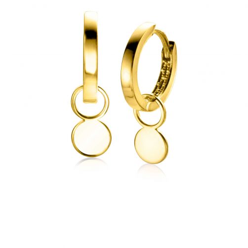ZINZI 14K Gold Earrings Pendants Round 5,5mm ZGCH388 (excl. hoop earrings)