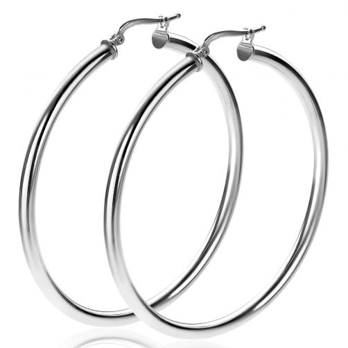 56mm ZINZI Sterling Silver Hoop Earrings 56x3mm ZIO2216