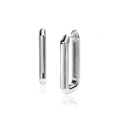 23mm ZINZI Sterling Silver Hoop Earrings Octagon width 3mm ZIO2494