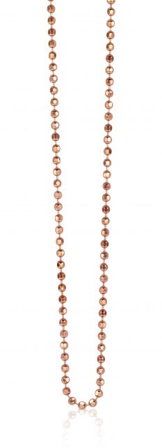45cm ZINZI zilveren bolletjes ketting rosé verguld ZI45BOLR 