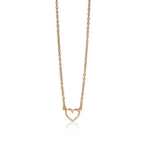 ZINZI zilveren ketting rosé verguld open hartje 40-43cm ZIC1420R