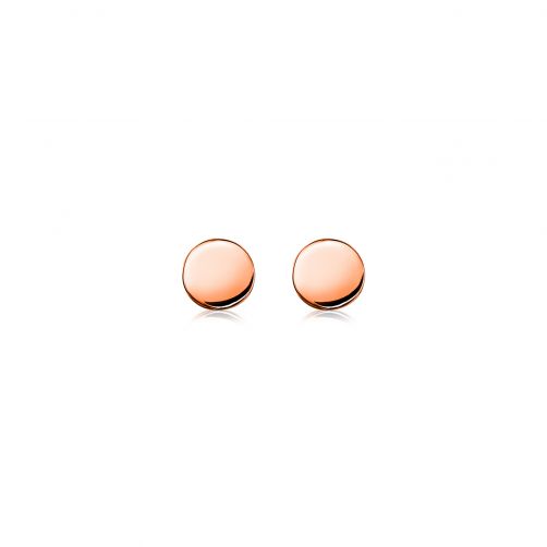 6mm ZINZI Rose Gold Plated Sterling Silver Stud Earrings Shiny Round ZIO1376R