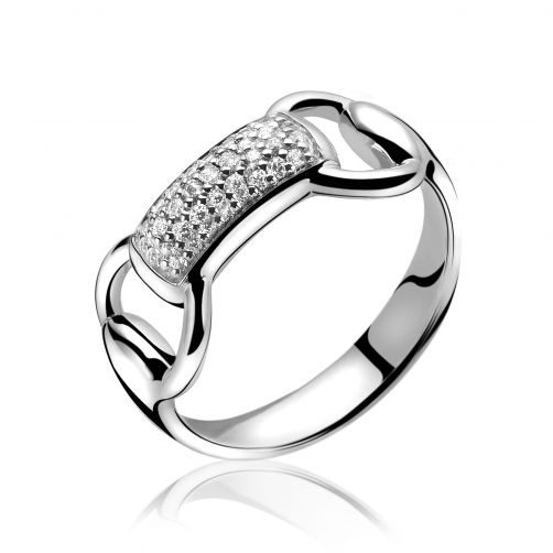 ZINZI zilveren ring wit ZIR986