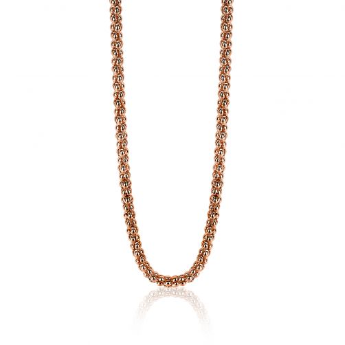 ZINZI zilveren schakelcollier rosé verguld 45cm ZIC1288R