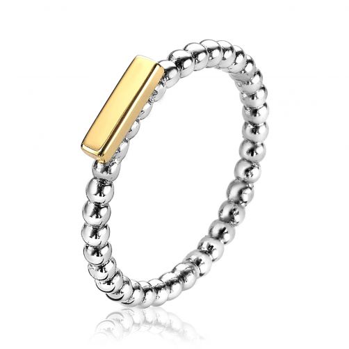 ZINZI Gold Plated Sterling Silver Stackable Ring Bar ZIR1970