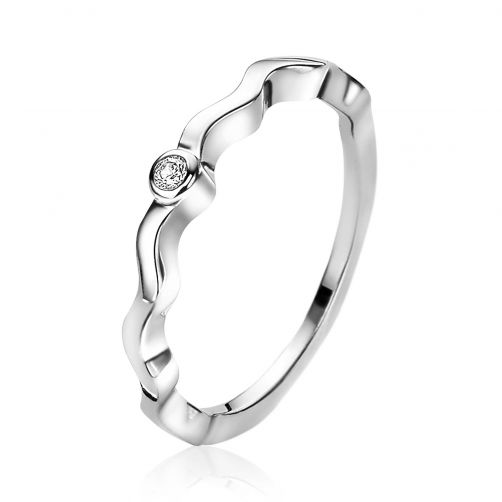 ZINZI Sterling Silver Ring Wavy ZIR2013