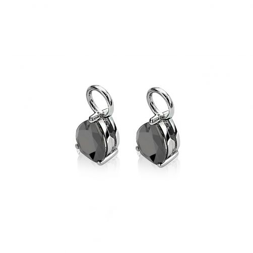 ZINZI Sterling Silver Earrings Pendants Drop Black ZICH1302Z (excl. hoop earrings)