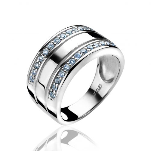 ZINZI zilveren ring blauw ZIR1078B