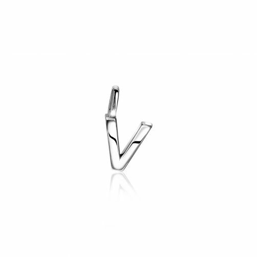 ZINZI Sterling Silver Letter Pendant V