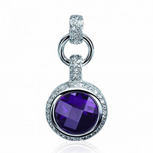 ZINZI Sterling Silver Pendant Purple ZIH624P