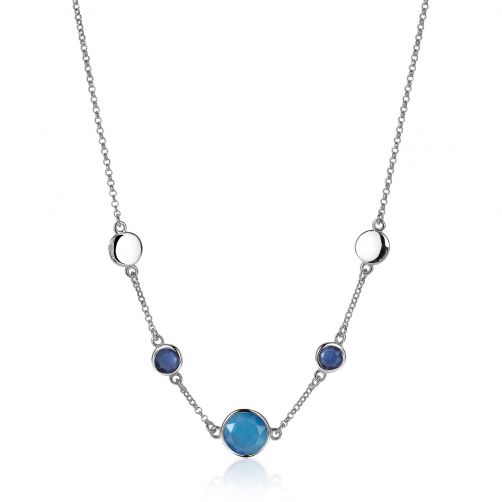 ZINZI Sterling Silver Fantasy Necklace Whiteh Colourful Stones