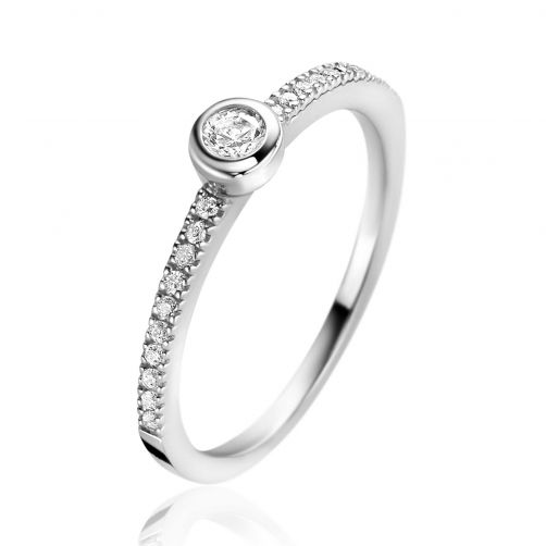 ZINZI Sterling Silver Luxury Stackable Ring White Zirconias ZIR2422