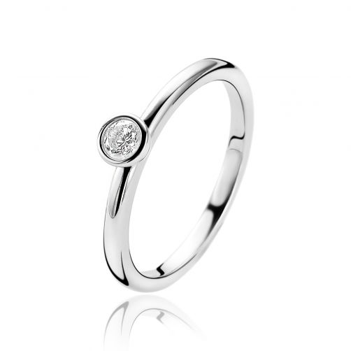 ZINZI Sterling Silver Stackable Ring White ZIR1177