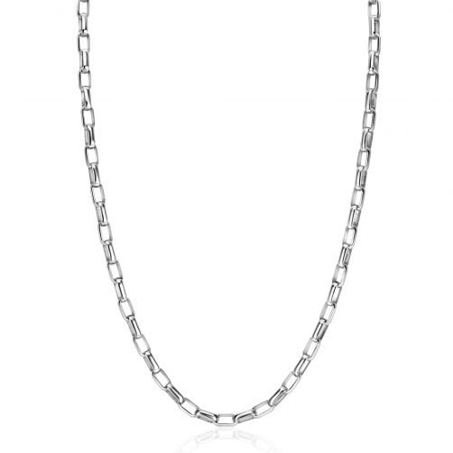 ZINZI Sterling Silver Chain Necklace Rectangular Chain width 3,8mm 45cm ZIC2514