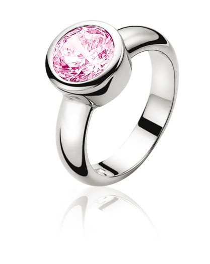 ZINZI zilveren ring roze ZIR050R