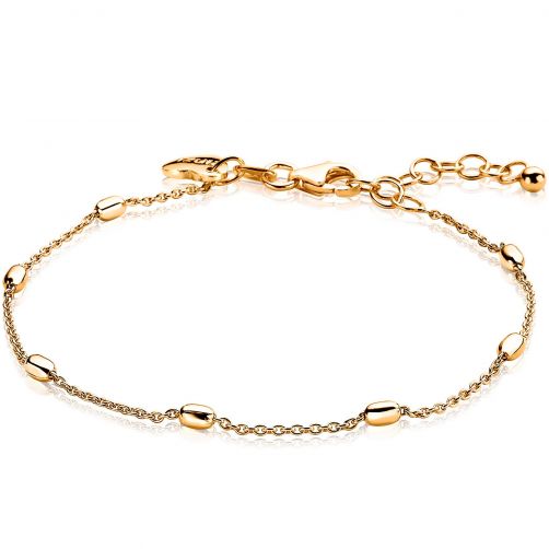 ZINZI Gold Plated Sterling Silver Fantasy Bracelet Oval 16,5-20cm ZIA1655G