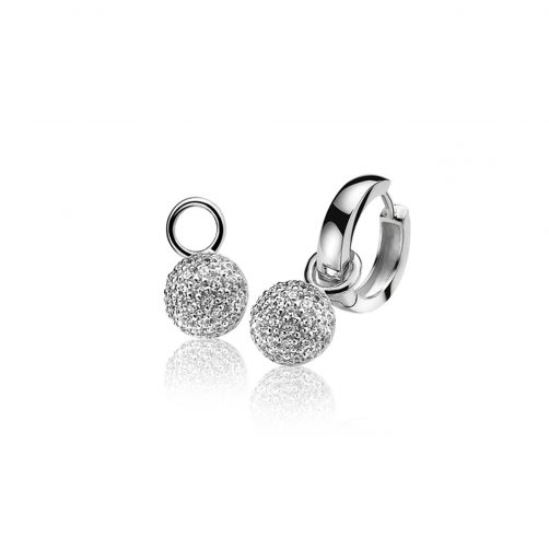 ZINZI Sterling Silver Earrings Pendants White ZICH915 (excl. hoop earrings)