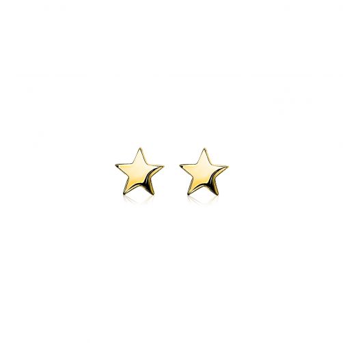 7mm ZINZI Gold Plated Sterling Silver Stud Earrings Star ZIO1377G