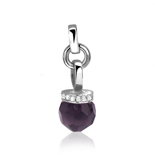 ZINZI Sterling Silver Pendant Pearl Purple 12mm ZIH1062P