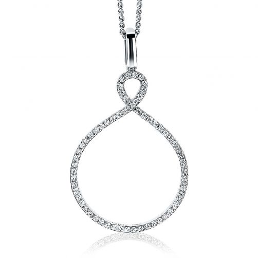 ZINZI zilveren luxe hanger infinity wit ZIH1893