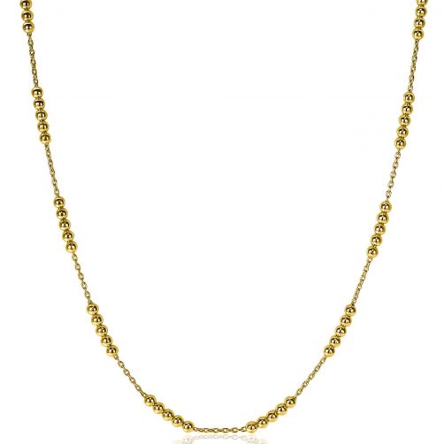 ZINZI Gold Plated Sterling Silver Necklace Beads 45cm ZIC2182G