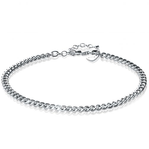 ZINZI Sterling Silver Anklet Curb Chain 23+4cm ZIE1414