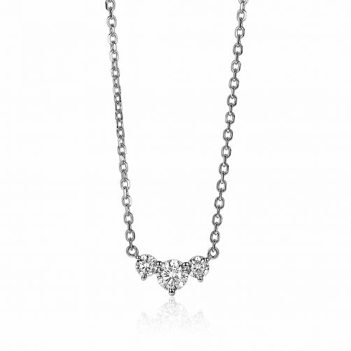 ZINZI Sterling Silver Chain Necklace Zirconia