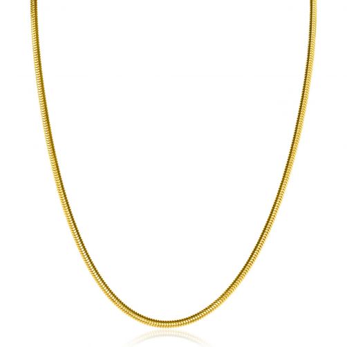 ZINZI Gold Plated Sterling Silver Snake Chain Necklace 45cm 2.5mm width ZIC2401G