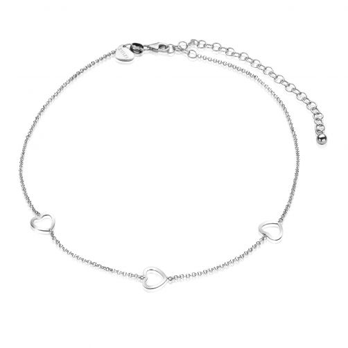 ZINZI zilveren choker 32+10cm hart ZICHOK1188