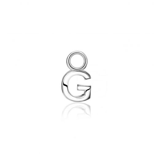 ZINZI Sterling Silver Letter Ear Pendant G (per piece)