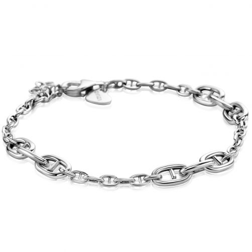 ZINZI Sterling Silver Marine Chain Bracelet with 9 Larger Marine Chains width 5,8mm 17-20 cm ZIA2407