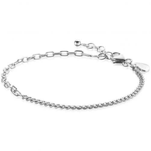 ZINZI Sterling Silver Multi-Chain Bracelet Curb and Paperclip Chain width 2,7mm ZIA2468