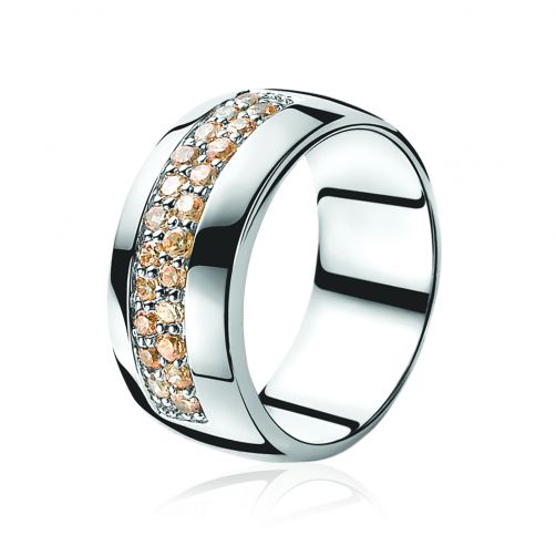 ZINZI zilveren ring champagne ZIR551C