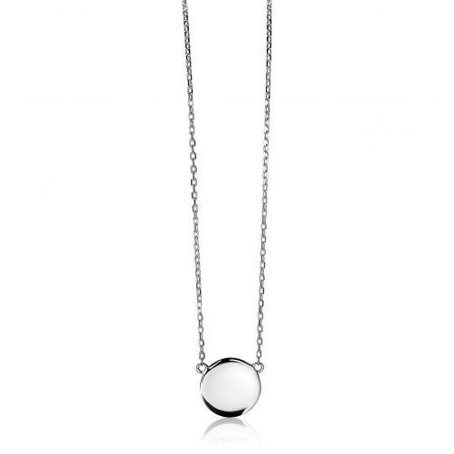 ZINZI Sterling Silver Necklace 43cm with Shiny Coin (15mm) to Engrave ZIC2345
