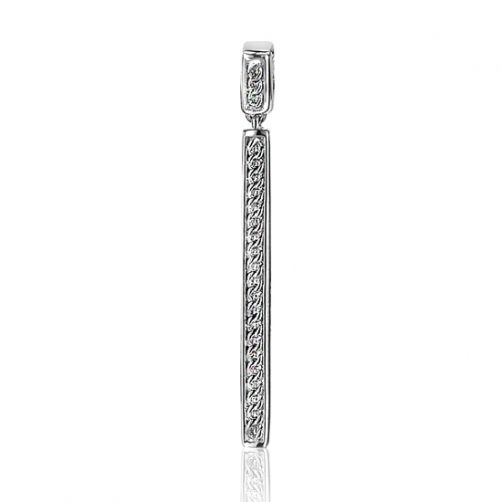 26mm ZINZI Sterling Silver Bar Pendant Curb Chain ZIH1252