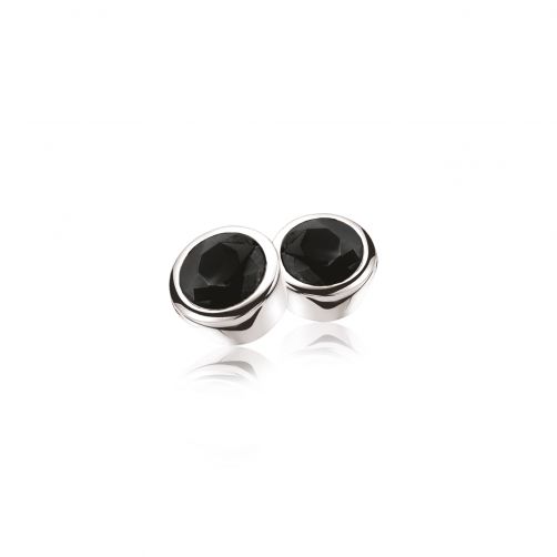 ZINZI Sterling Silver Stud Earrings Round Black ZIO322Z