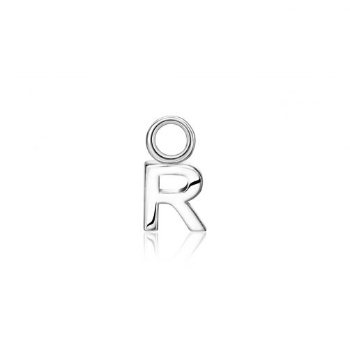 ZINZI Sterling Silver Letter Ear Pendant R (per piece)