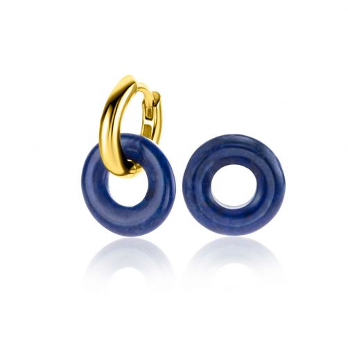 12mm ZINZI Earrings Pendants Round in Lapis Lazuli ZICH2274L (excl. hoop earrings)